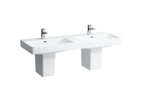 LAUFEN Pro S Double Wall Basin 2 Tap Hole with Overflow 1300x465 White