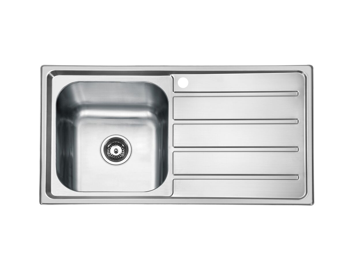 Posh Solus MK3 Single Bowl Inset Sink, 1 Taphole, Left Hand Bowl Stainless Steel