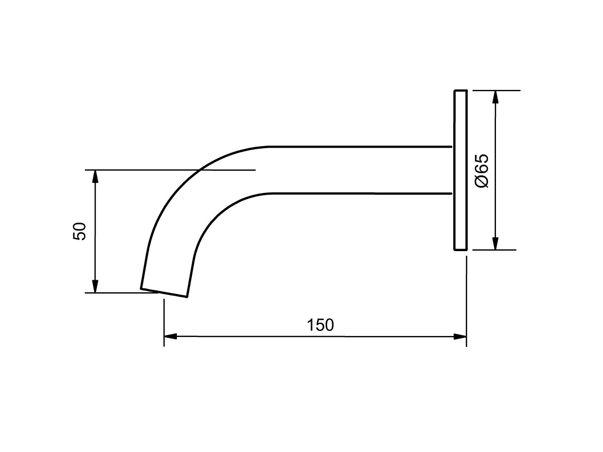 Milli Exo Wall Bath Outlet Only 150mm