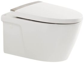 American Standard Acacia E Wall Hung Pan with Soft Close Quick Release Seat White and Chrome strip (4 Star)