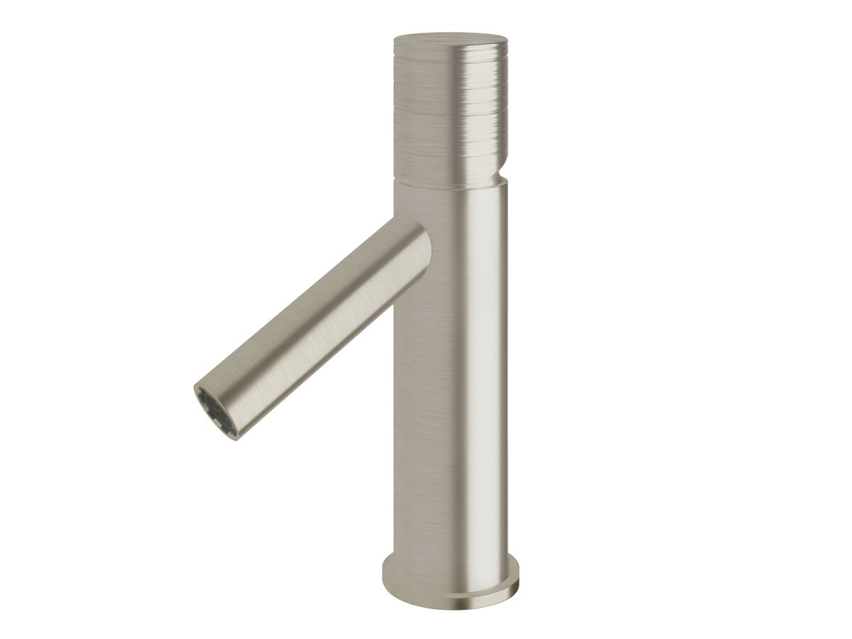 Milli Pure Basin Mixer Tap with Cirque Textured Handle Brushed Nickel (6 Star)