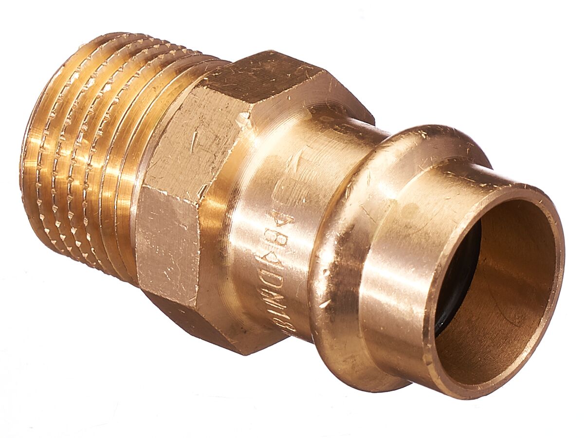 >B< Press Water Male Coupling 18mm x 1/2" BSP"