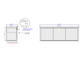 ISSY Custom Cloud I 1801-2000mm x 400-550mm x 610mm Wall Hung Vanity Unit 3 Touch Latch Doors Semi Inset (No Basin)