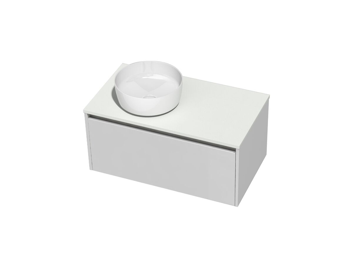 Kayla Wall Hung Vanity Unit 900 I Drawer Cherry Pie Left Hand Round Basin White