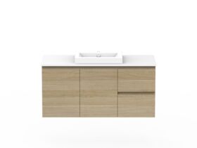 Posh Domaine Plus Conventional 1200 Single Bowl Wall Hung Vanity Unit Caesarstone Top