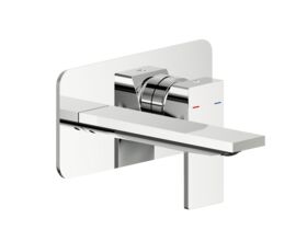 Milli Zato Basin Wall Mixer Set Chrome