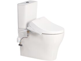 American Standard Cygnet Square Hygiene Rim Close Coupled Back to Wall Back Inlet Toilet Suite with SpaLet E-Bidet Seat White (4 Star)