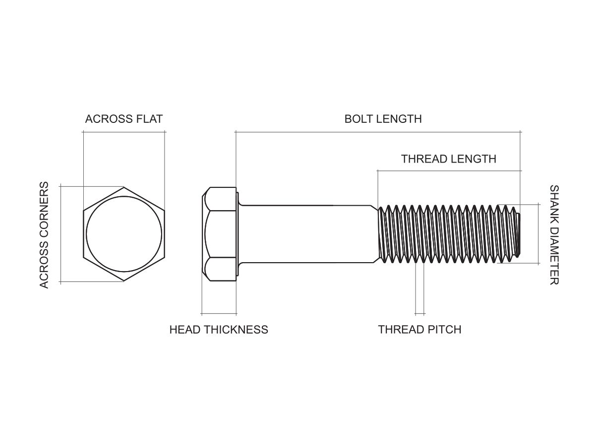 Bridgland 20mm x 75mm 316 Stainless Steel Bolt Only (10) from Reece