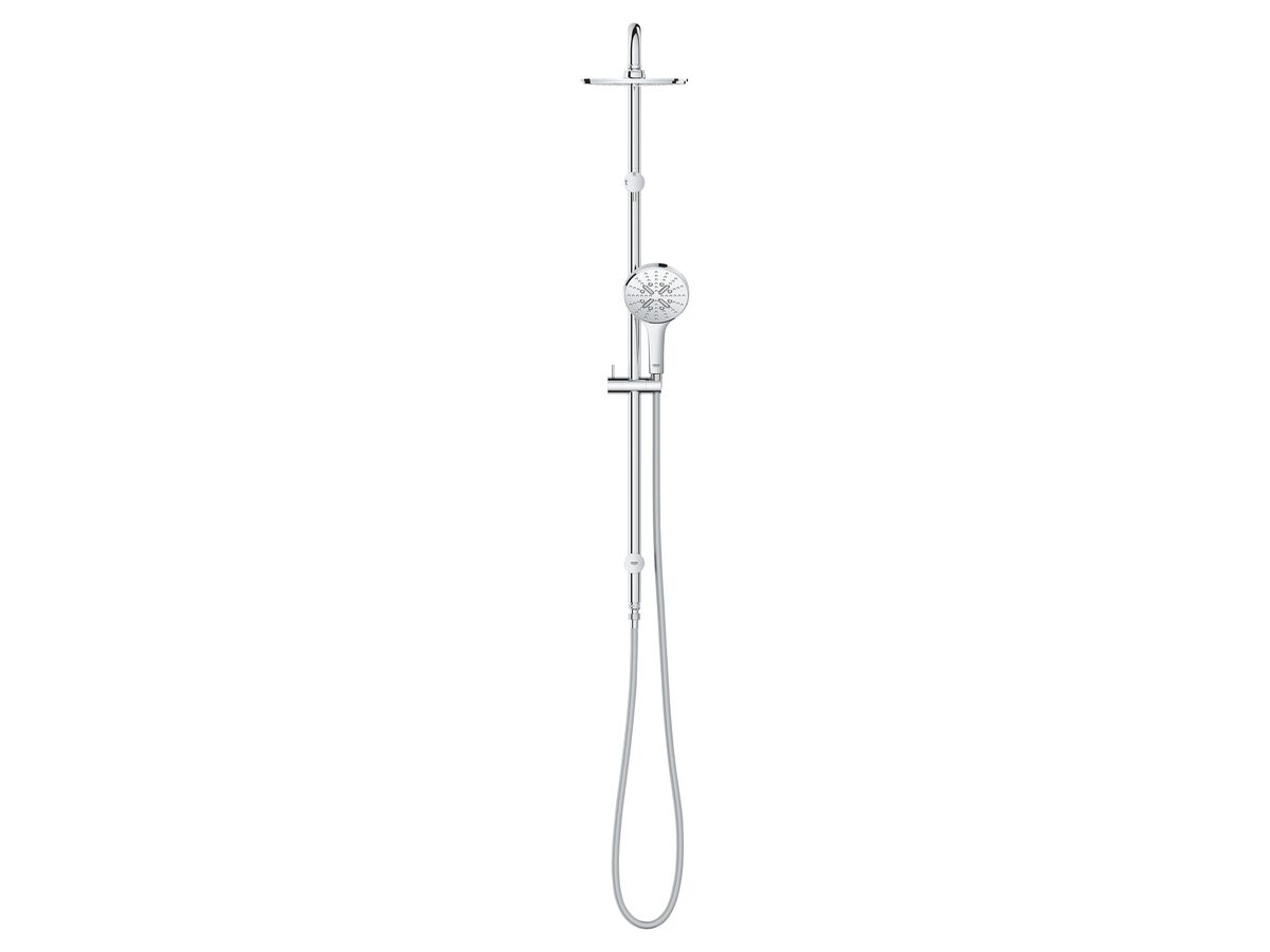 GROHE Rainshower SmartActive Twin Rail Shower Round with Top Rail Water