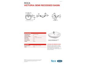 Technical Guide - Roca Victoria Semi Recessed Basin 3 Taphole White