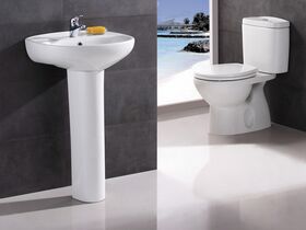 Victoria Wall Basin with Fix 520mm 1 Tap Hole White