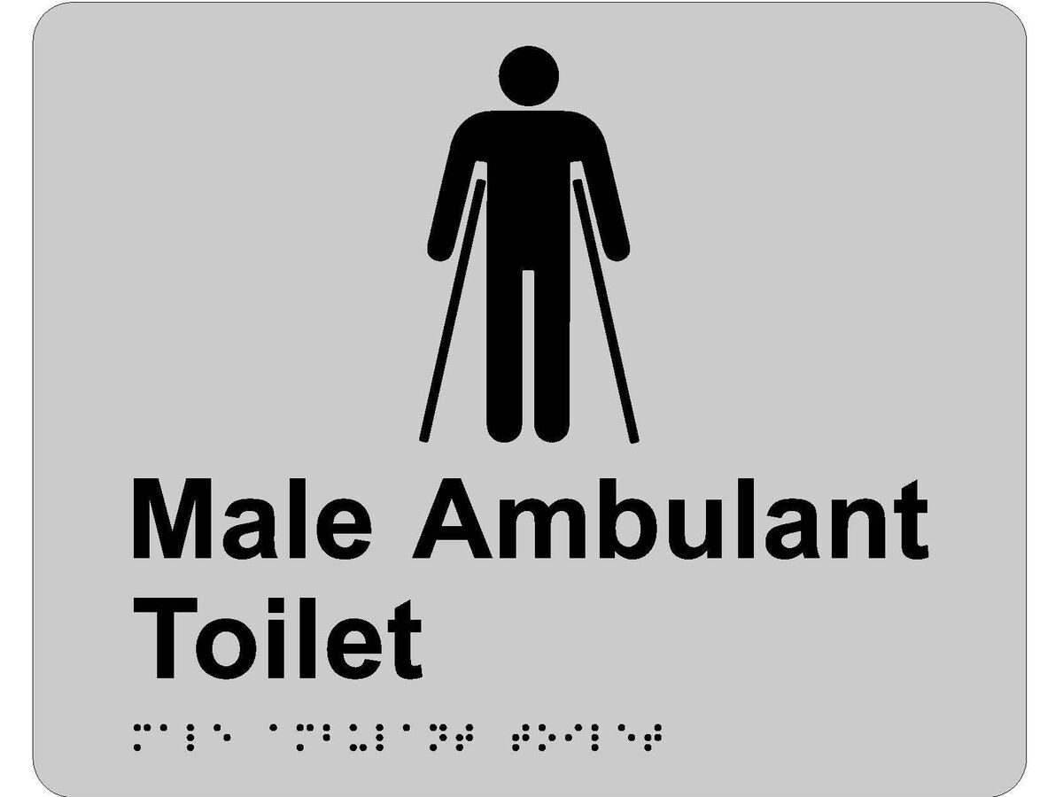 RBA Tactile Sign Male Ambulant Stainless Steel