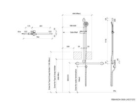 4 Star Matte Black Shwr Twin Rail with Handset, Hose & Elbow