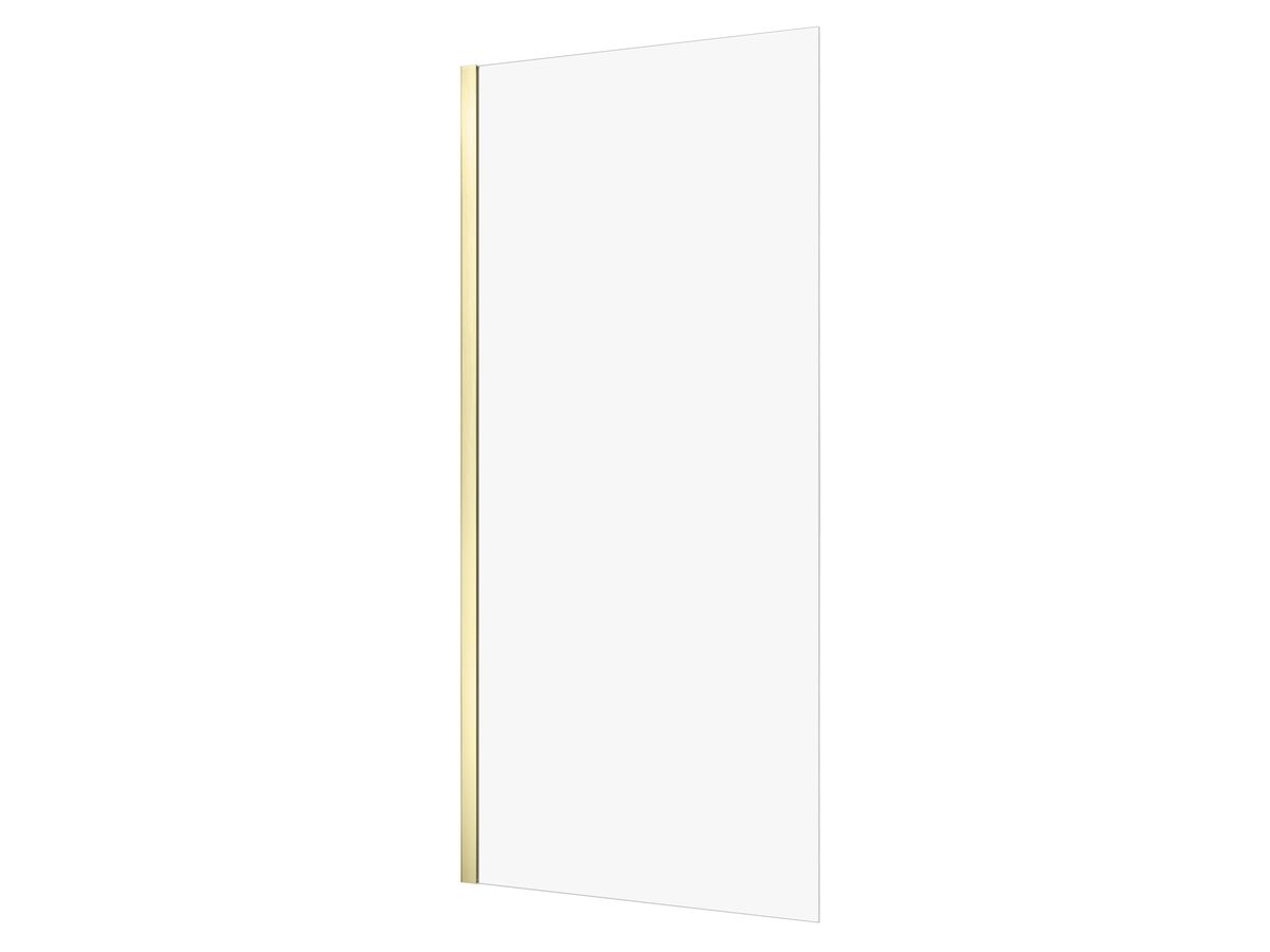 Hero - Kado Lux Frameless Rectangular Panel with Wall Channel Clear Glass 1000mm Brushed Brass