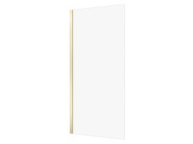 Hero - Kado Lux Frameless Rectangular Panel with Wall Channel Clear Glass 1000mm Brushed Brass