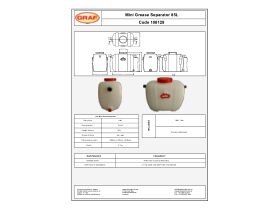 Specification Sheet - Graf Under Sink Grease Trap 85ltr