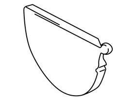 Stramit Half Round Gutter Stop End Right Hand