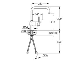 GROHE Minta U Sink Mixer (Squareline) Chrome (3 Star)