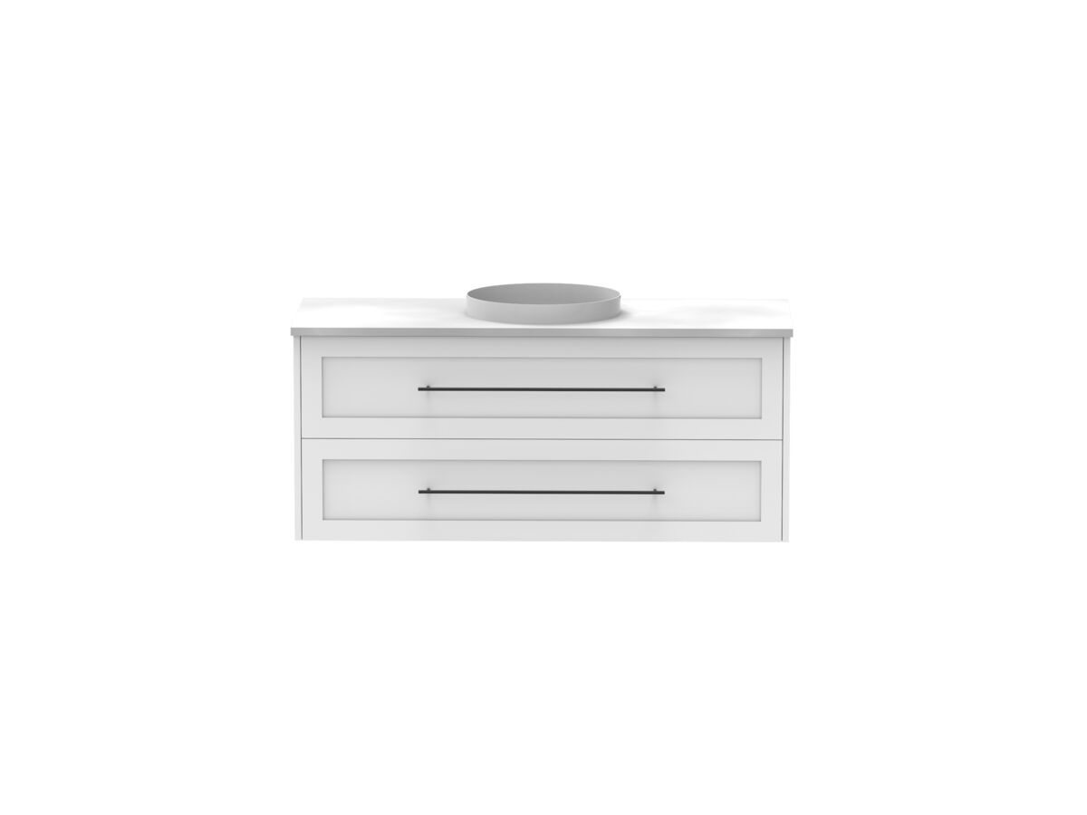 Kado Lux 1200mm All Drawer Wall Hung Vanity Unit 2 Drawers Centre