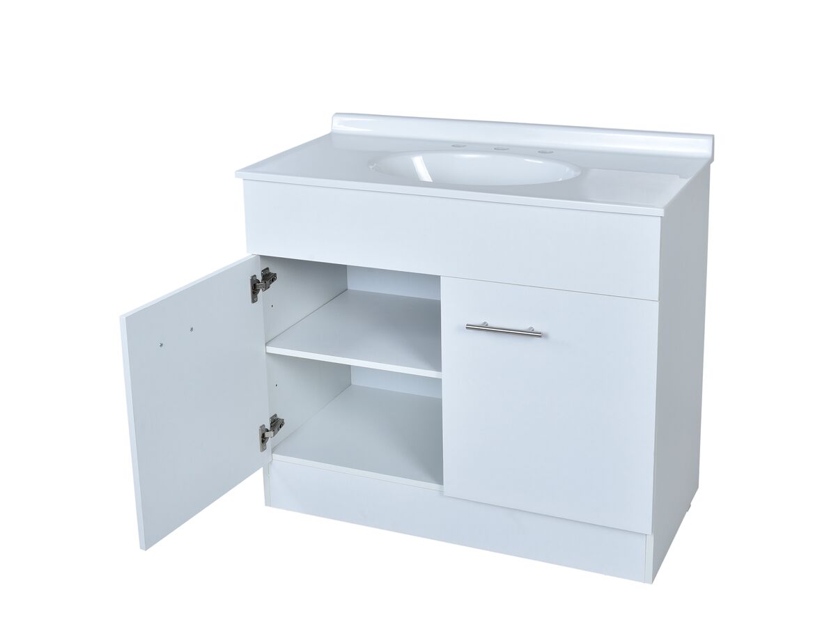Base 2 Door Vanity Unit with Kick 3 Tapholes 910mm White from Reece