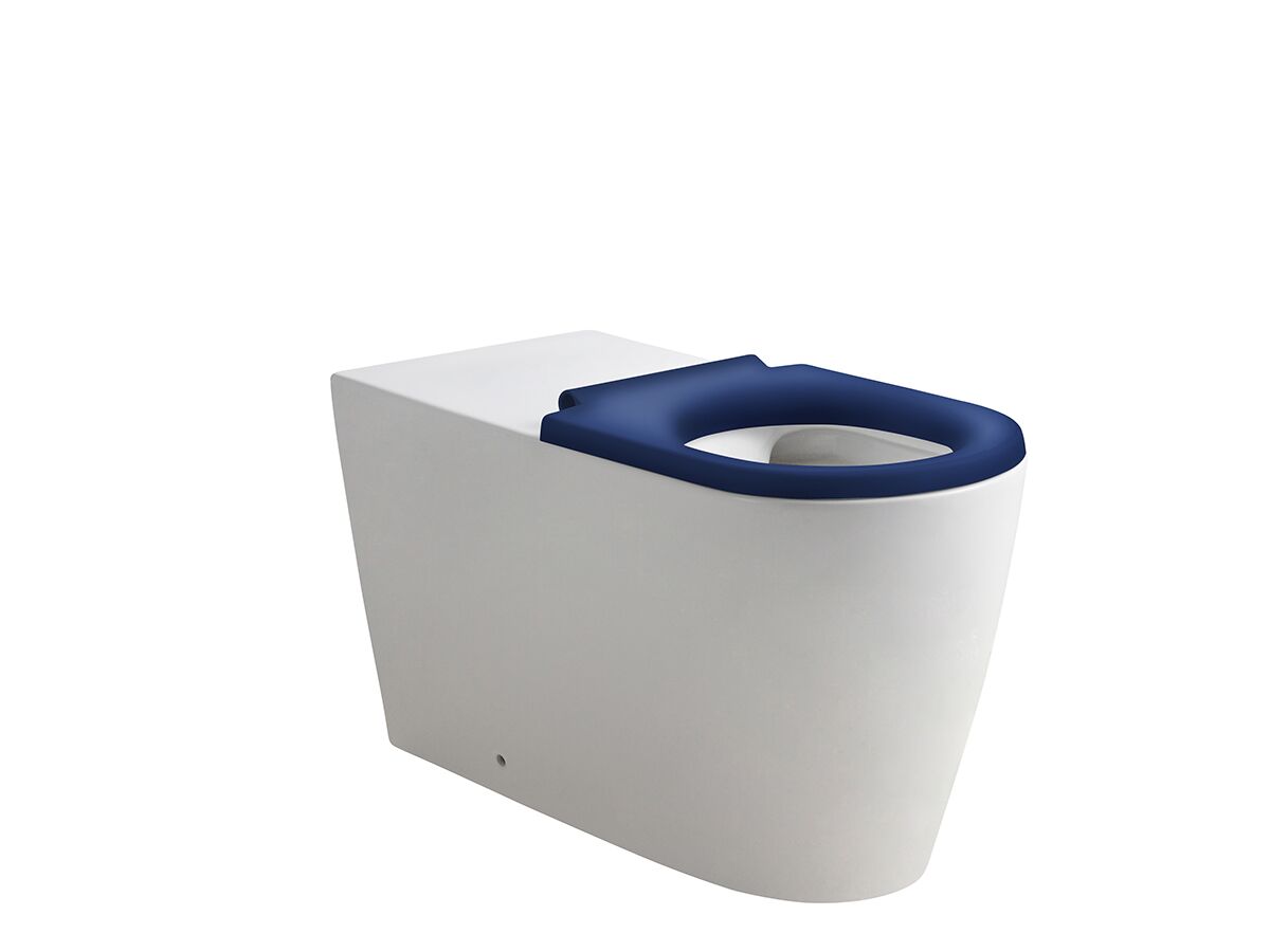 Wolfen 800 Back To Wall Toilet with Single Flap Seat Blue (4 Star)