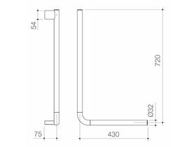 Caroma Opal Support Rail 90 Degree Angled Polished Stainless Steel