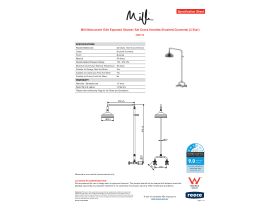 Specification Sheet - Milli Monument Edit Exposed Shower Set Cross Handles Brushed Gunmetal (3 Star)