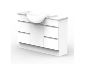 ADP Essence MKII Semi Recess Vanity Unit with Kick 1 Door, 4 Drawers No Basin 1200mm