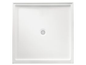 Marbletrend Poly Shower Base 820mm x 820mm Rear Outlet White