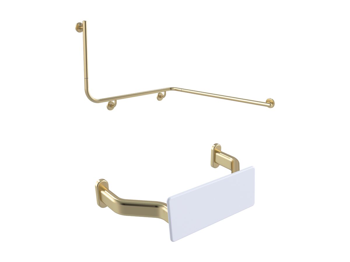 Mizu Drift Continuous Accessible WC Kit Right Hand Brushed Brass