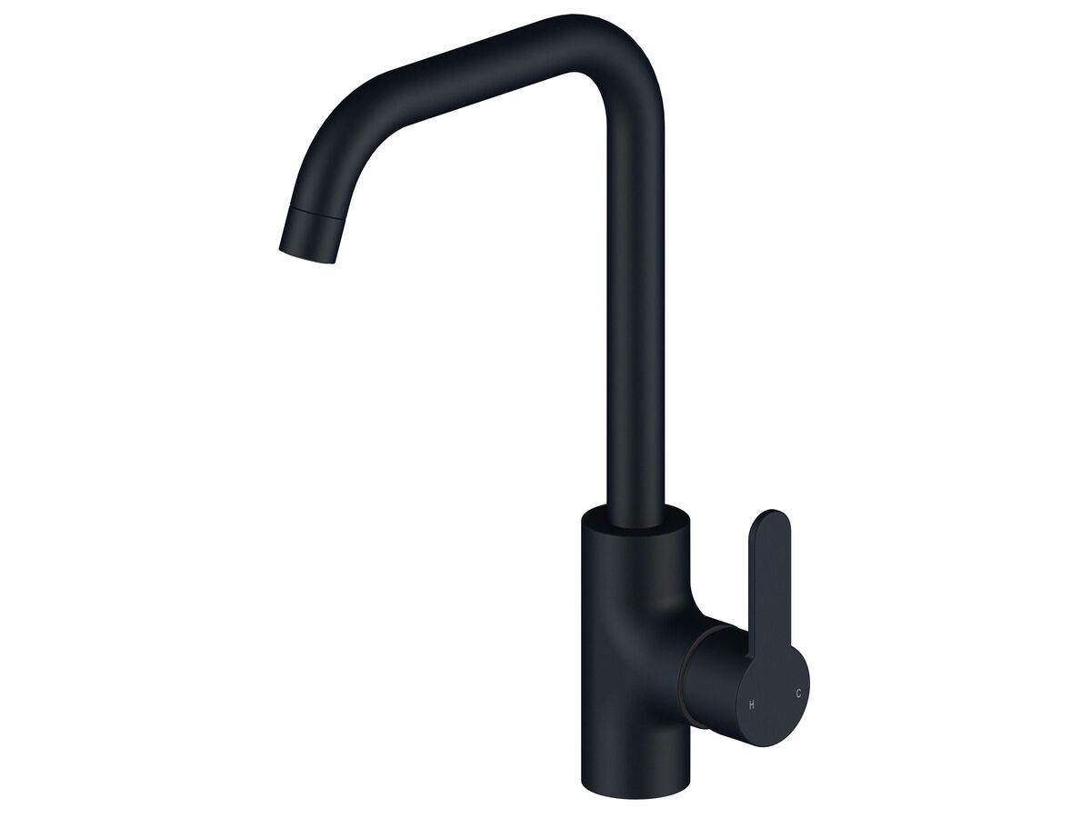 Mizu Soothe Square Gooseneck Sink Mixer Tap Matte Black (4 Star) from Reece