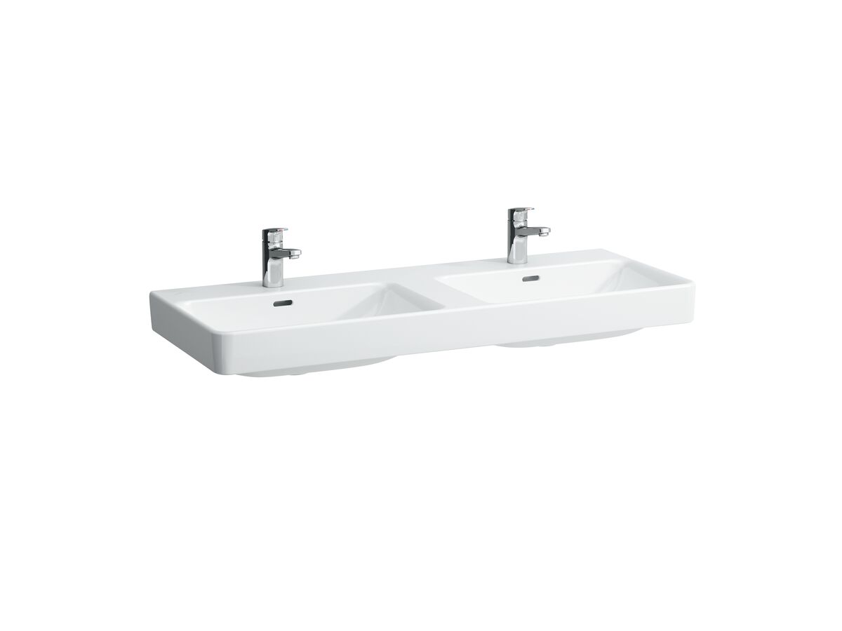 LAUFEN Pro S Double Wall Basin 2 Taphole with Overflow 1200x465