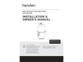 Installation & Owner's Manual - Henden Multi Element Cartridge Filter