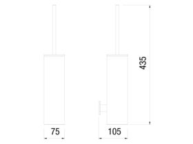 Teknobili Loop Wall Mount Toilet Brush Holder Chrome