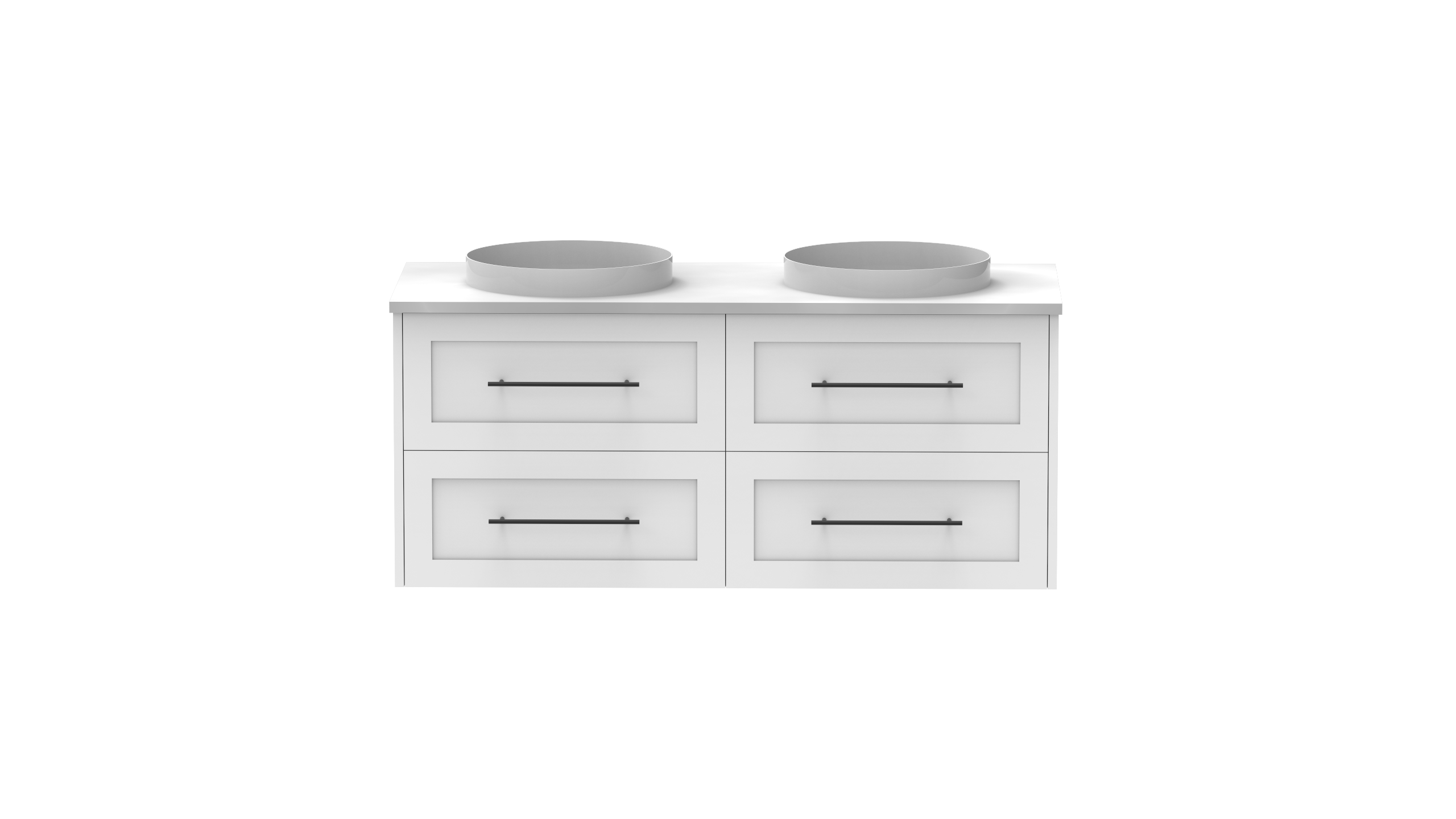 Kado Lux 1200mm All Drawer Wall Hung Vanity Unit 4 Drawers Double Bowl