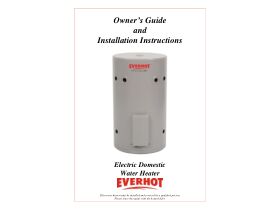 Installation Instructions - Everhot 160L Single Element Electric Hot Water System V2