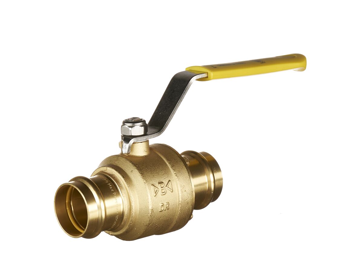 BPress Gas Ball Valve w/ Lever Handle 40mm Copper from Reece