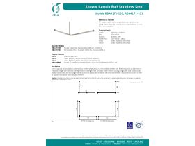 Specification Sheet - RBA Shower Curtain Rail 90 Degree 1635mm x 1500mm Stainless Steel