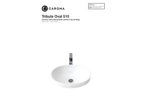 Technical Guide - Caroma Tribute Sculptural Inset Basin No Taphole 515mm