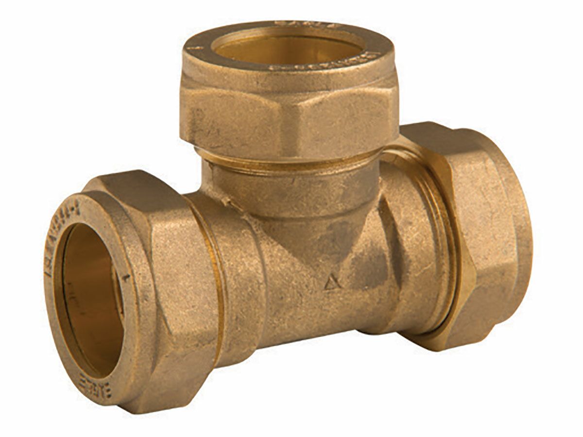Brass Gas Compression Tee