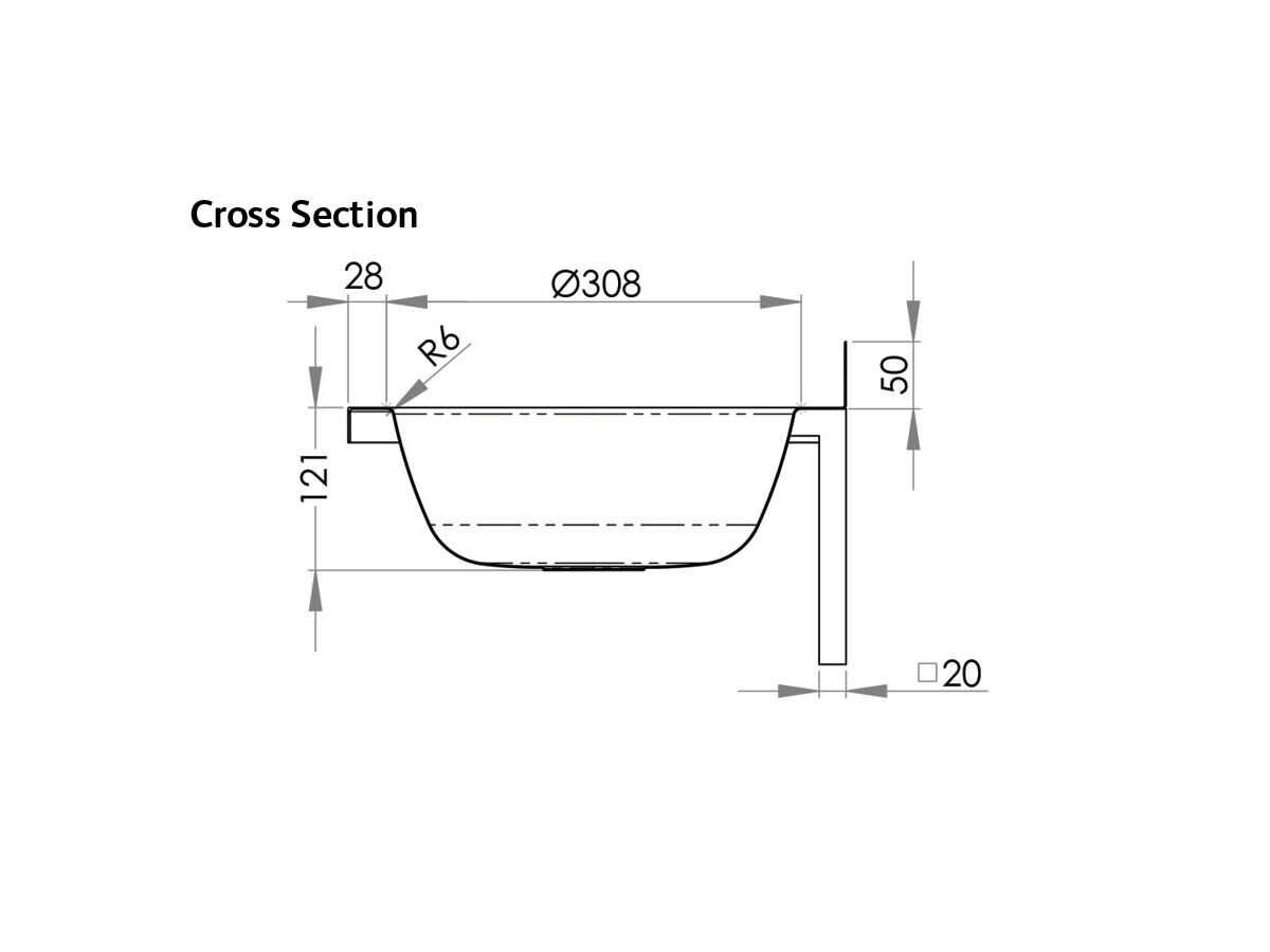 Stainless Steel Round Wall Basin 365 X 370mm with Bracket