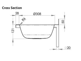 Stainless Steel Round Wall Basin 365 X 370mm with Bracket