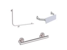 Mizu Drift 90 Degree Accessible WC Kit Right Hand Brushed Stainless Steel