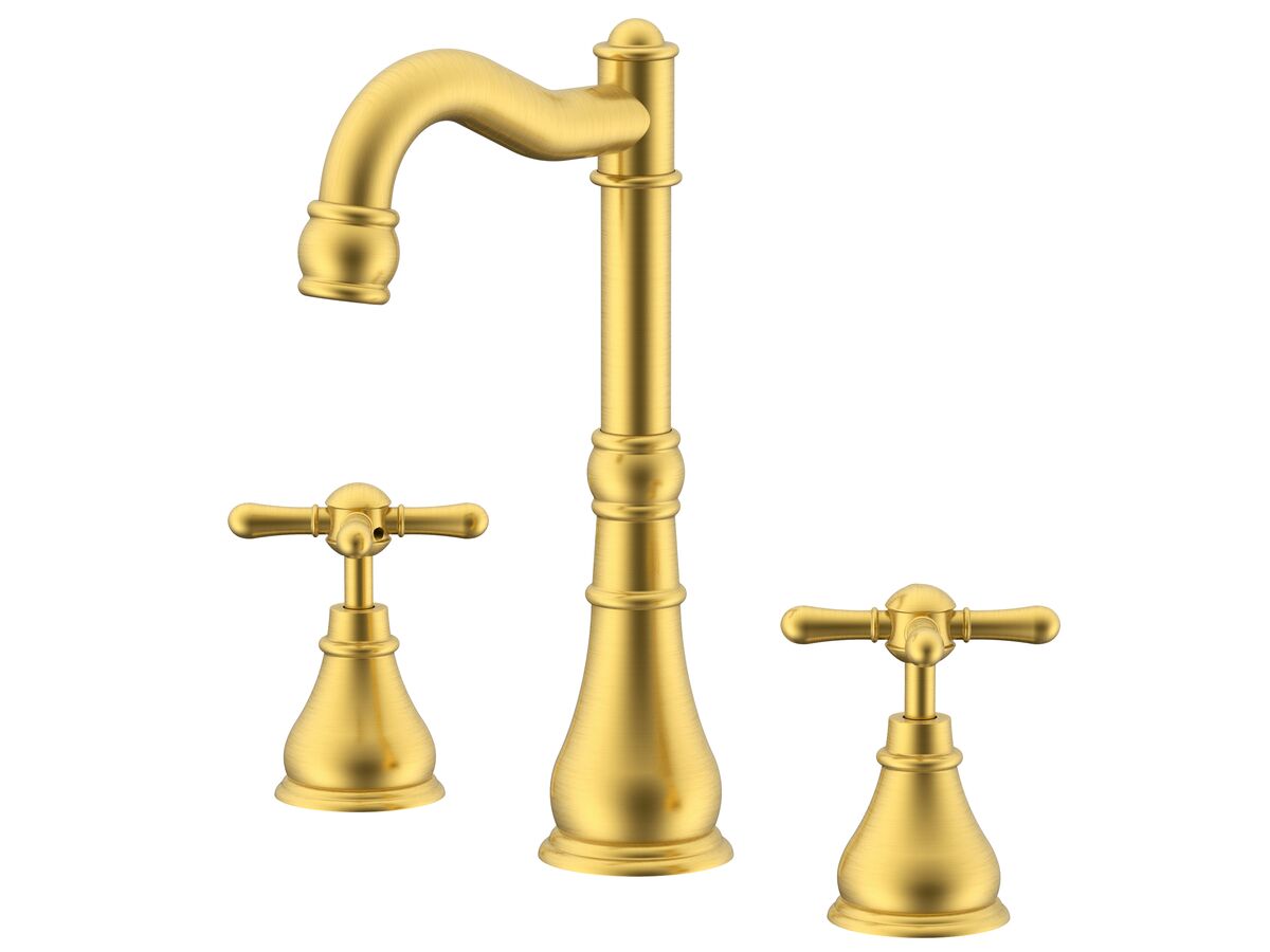 Milli Voir English Basin Set Cross Handle Brushed Gold (4 Star)