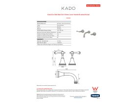 Specification Sheet - Kado Era Wall Bath Set 150mm Lever Handle Brushed Nickel