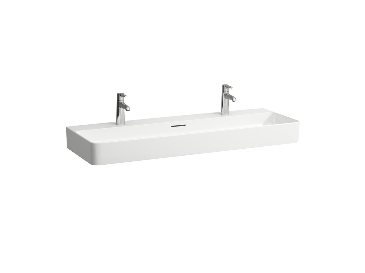 LAUFEN Val Wall basin 2 Taphole with Overflow 1200x420