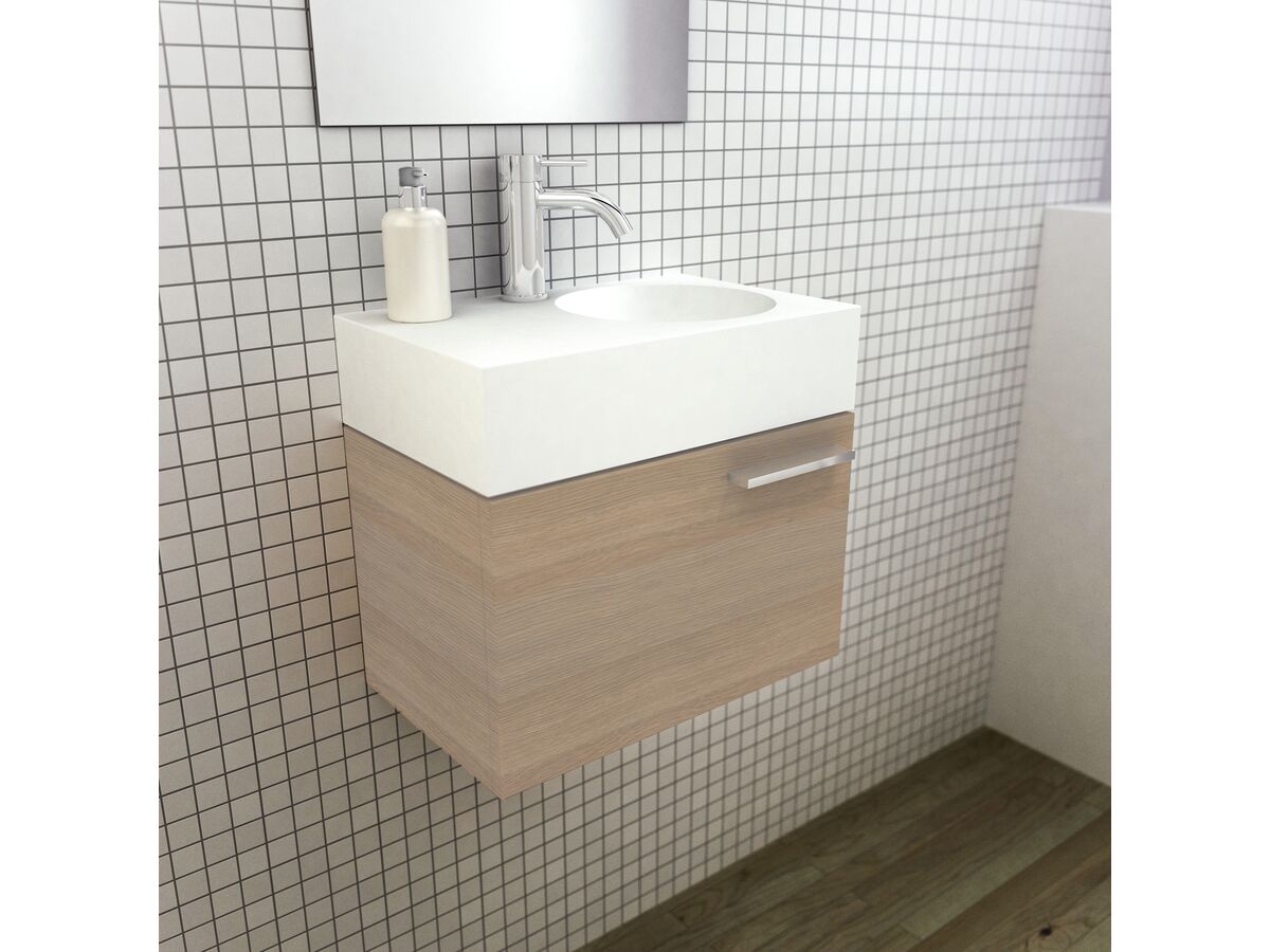 Neo Mini Wall Hung Vanity Unit Maison Oak from Reece