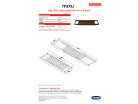 Specification Sheet - Mizu Bloc Adjustable Bath Rack Walnut