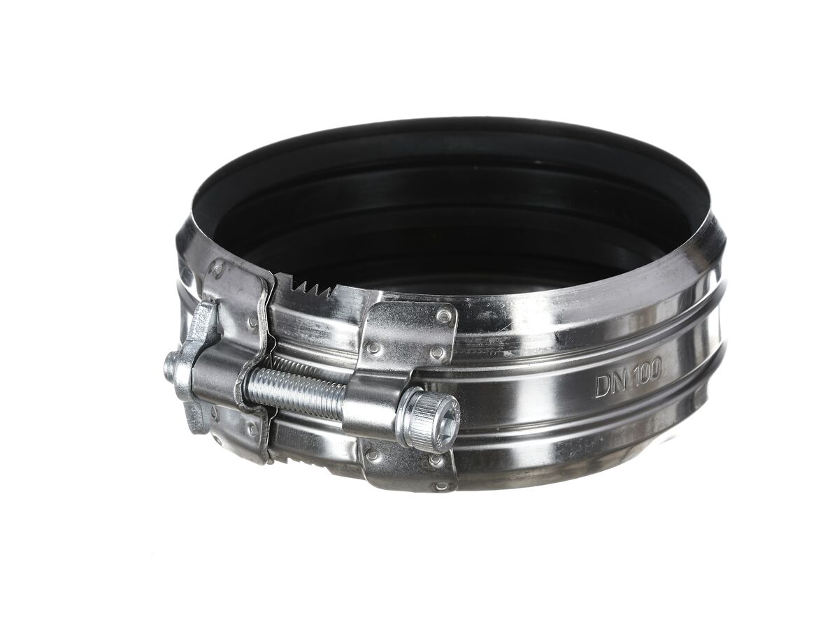 Light Wall Above Ground Coupling No Hub Stainless Steel 100mm