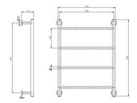 Phoenix Gen X Non Heated Towel Ladder 500mm x 700mm Chrome